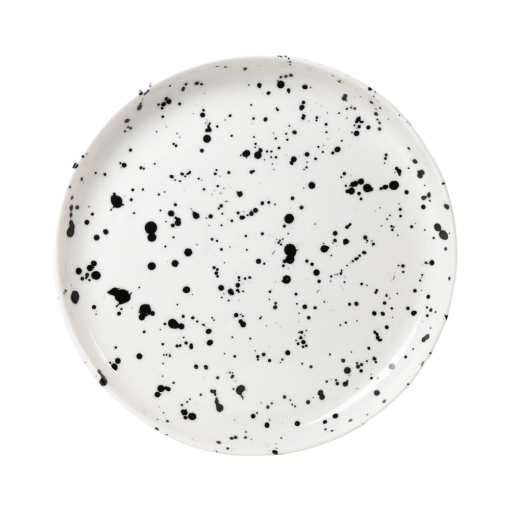 Talerz śniadaniowy czarny chlapacz