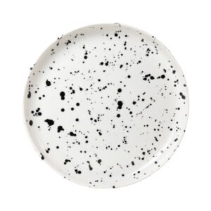 Black Splatter Breakfast Plate