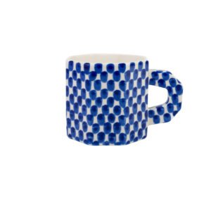 Kubek kanciak w kratkę z pędzla